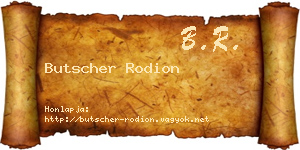 Butscher Rodion névjegykártya